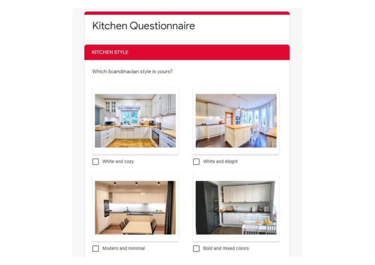 kitchen design questionnaire for clients